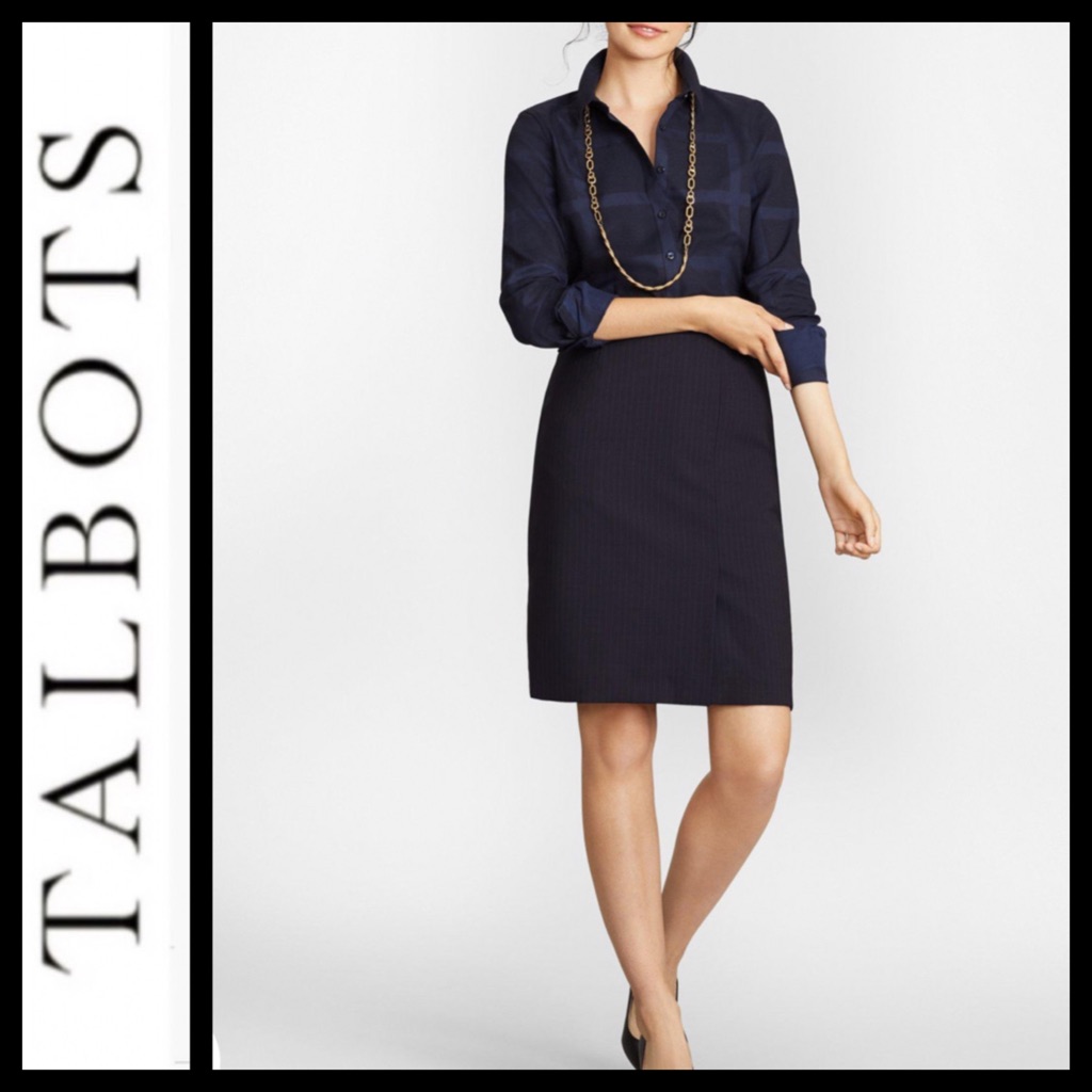 Talbots Wool Pinstripe Pencil Skirt